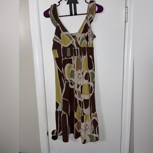 BCBGMaxAzria Brown sleeveless knee-length A-line dress size Small